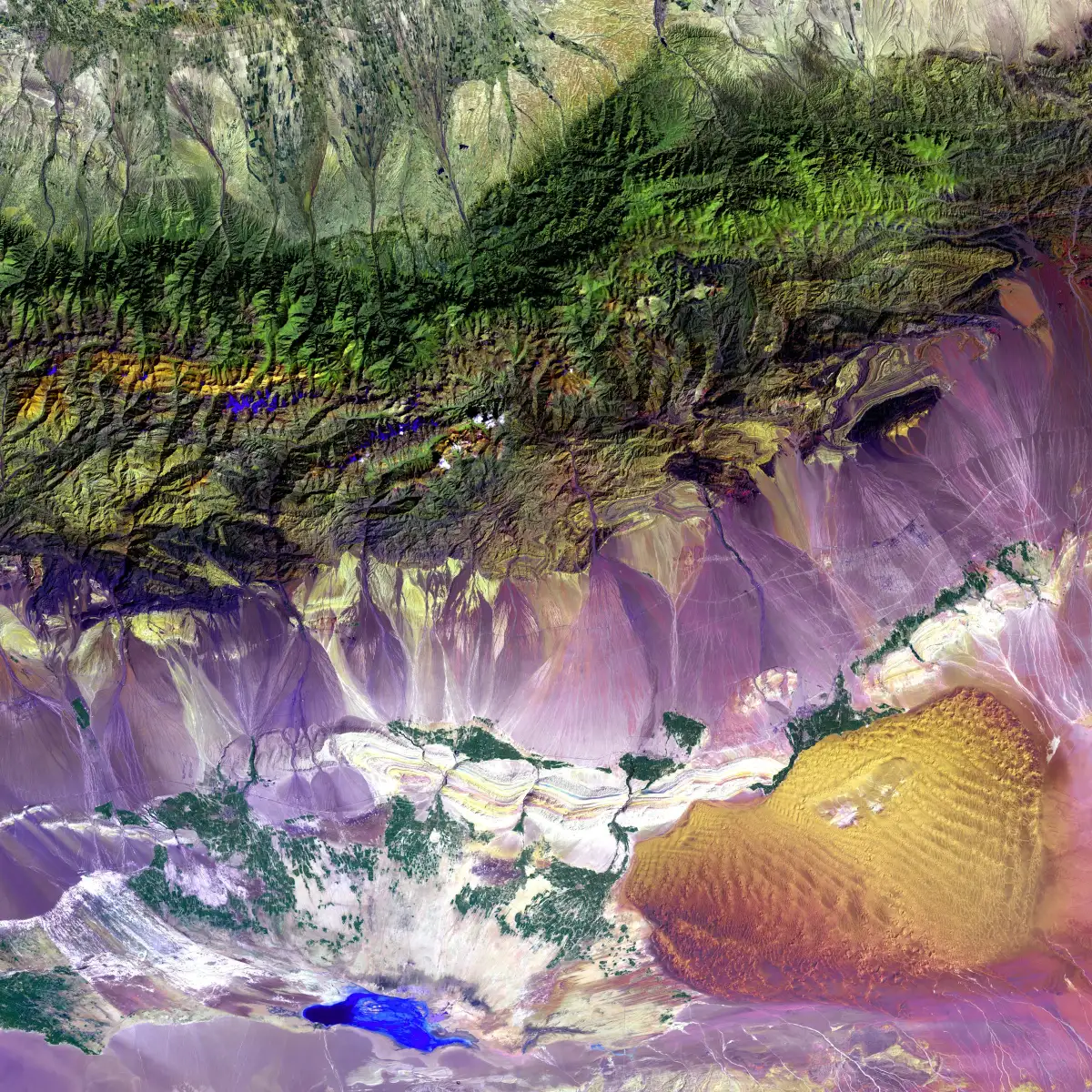 Satellite image of China's Bogda Mountains