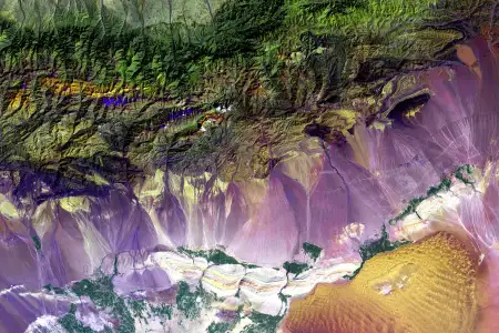 Satellite image of China's Bogda Mountains