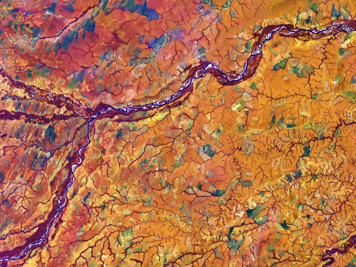 Satellite image of the boundary between Colombia and Venezuela