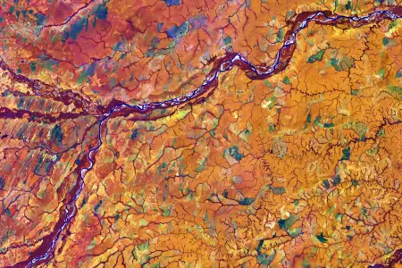 Satellite image of the boundary between Colombia and Venezuela