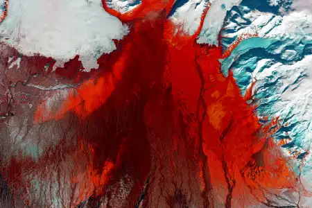 Satellite image of of southern Iceland