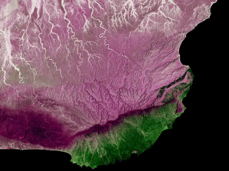 Satellite image Oman Desert