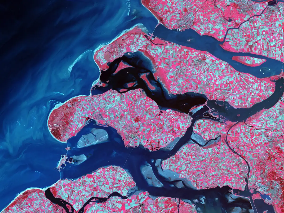 The southern coast of the Netherlands massive delta of islands and waterways