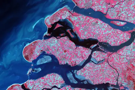 The southern coast of the Netherlands massive delta of islands and waterways